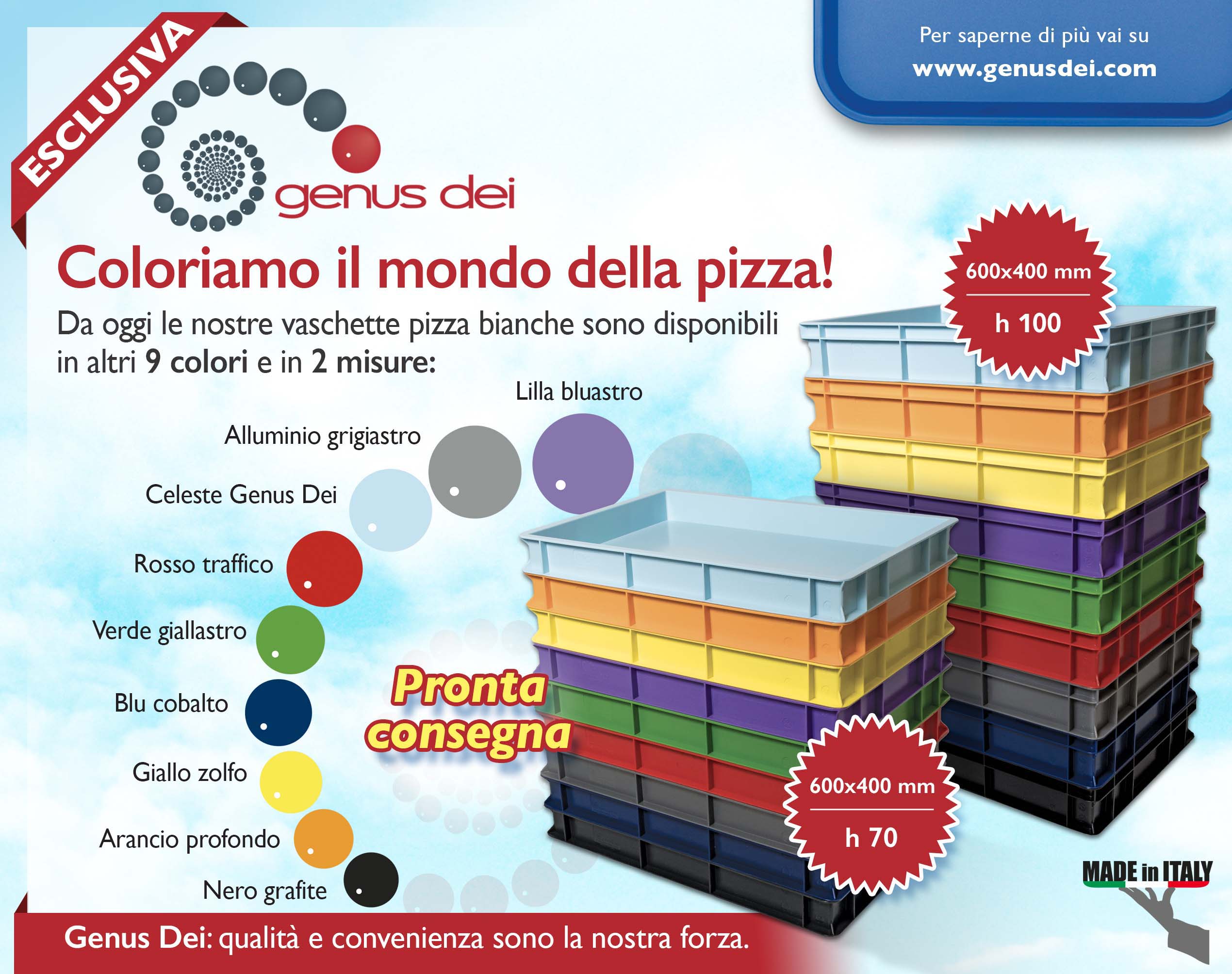 NUOVI COLORI PER LE VASCHETTE PIZZA!